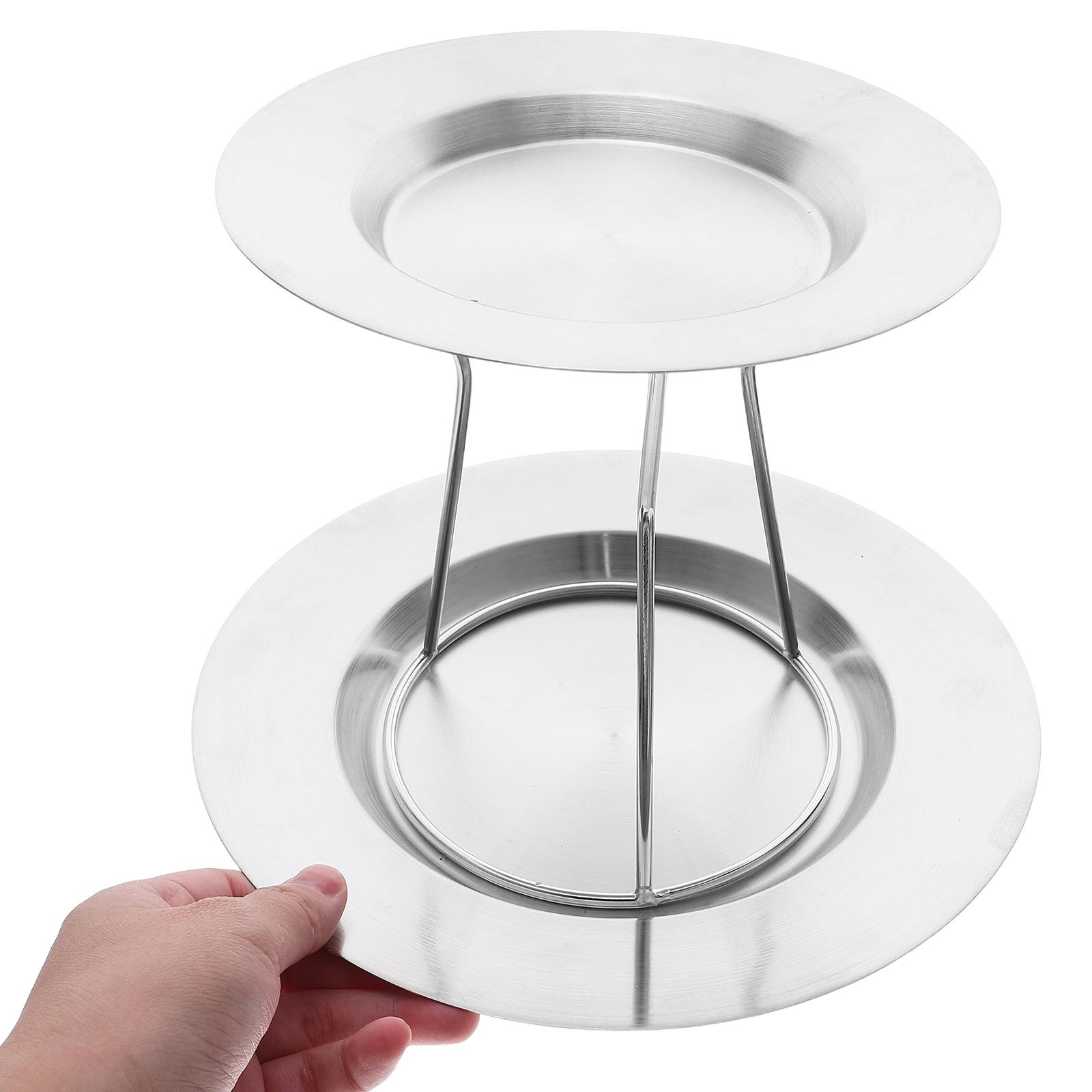 1 Set Seafood Tower Stand Double Layer 23.8Cm 17.9Cm Stainless Steel Seafood Display Rack For Oysters Shrimp Crab Cake Sushi 23.8X17.9X17.5CM