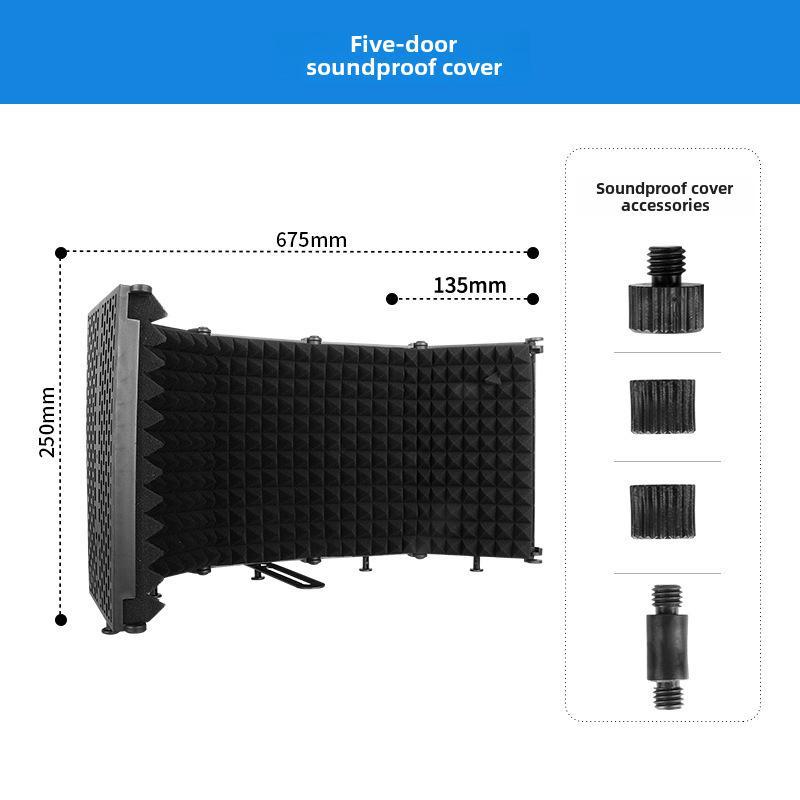 Soundproof Microphone Cover: Noise-Reducing Folding Windscreen for Studio Recording