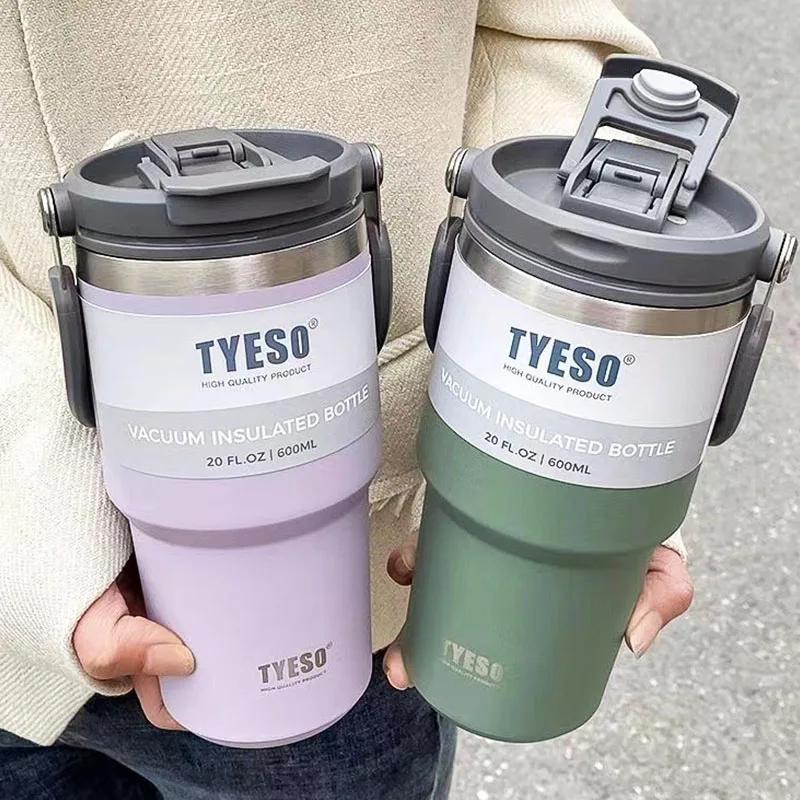 TYESO Large Capacity Stainless Steel Thermo Bottle Car Coffee Cup Keep Cold and Heat Thermal Mug Sport Water Bottle Vacuum Flask