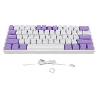Mechanische Tastatur mit 61 Tasten, blauer Schalter, 60 Prozent kompakte, kabelgebundene USB-C-Tastatur mit RGB-Hintergrundbeleuchtung