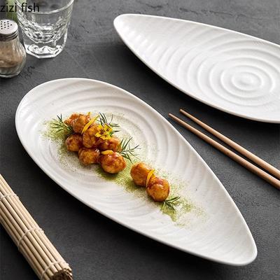 Reinweißer unregelmäßiger Keramik-Essteller, Restaurant-Steakteller, Dessertteller, Sushi-Teller, Salatteller, Spezialgeschirr