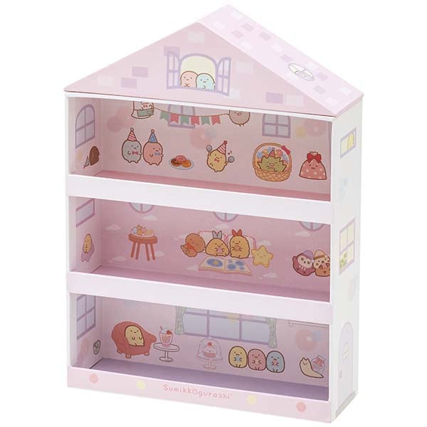 San-X Sumikko Gurashi Mini Plush Toy Set of 12 In Sumikko Mini House Case (Pink) + Loco Neko Card