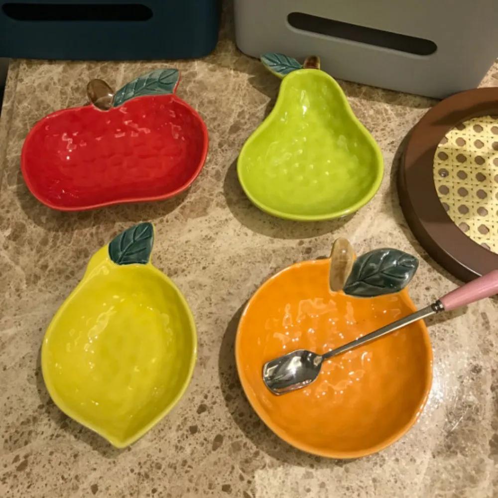 Ceramic Fruit Shape Sauce Dish Seasoning Dipping Bowl Ketchup Soy Vinegar  Fruit Salad Butter Dessert Plate Tableware Decoration
