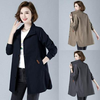 S-7XL 300 Kg Grande Taille Chemise Automne Hiver Femme Coupe-vent Femme Mi-long Vêtement pour Mère Haut
