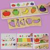 Wooden Montessori Early Education Fruit Vegetable Pairing Puzzle Kids Color Recognition Game Educational Toys For Children