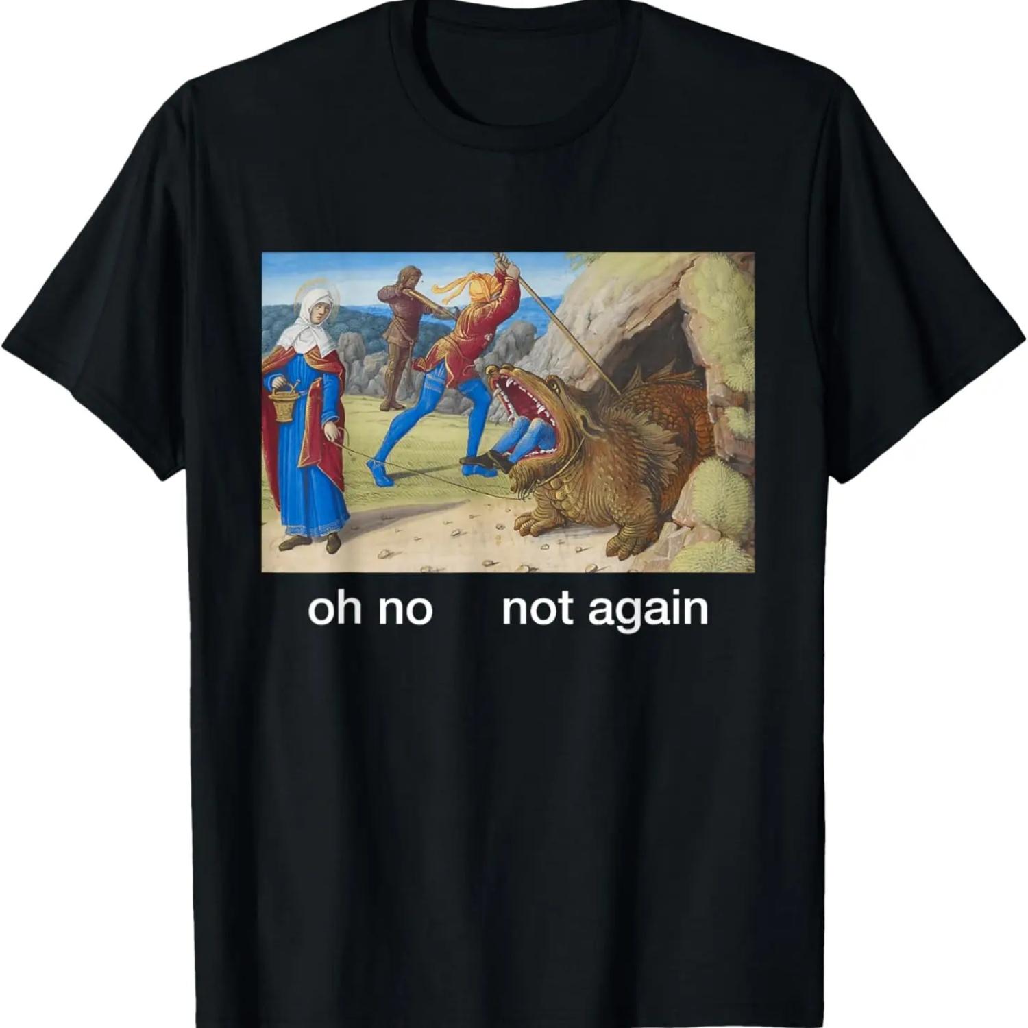 medieval classic art meme goth joke ironic funny graphic T-Shirt,100% cotton S