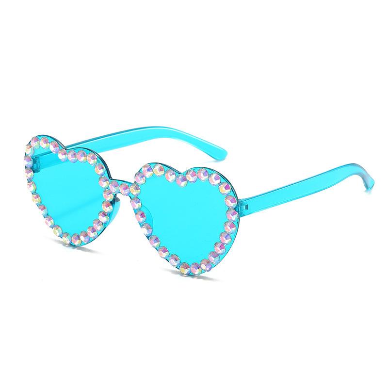 Ladies' Trendy Glasses Decorative Heart Shaped Sunglasses Uv400 Sunglasses Uv400 Diamonds Studded Sunglasses For Wedding Party