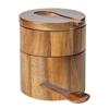 Freshness Preserving Spice Holder Practical Wood Spice Holder Convenient Container with Lid for Gourmet Cooking