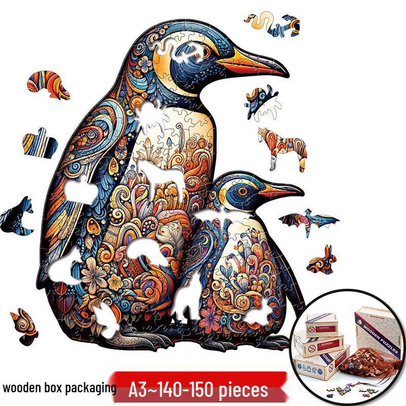 Irregular Animal Dog Penguin Wooden Puzzle in Stock