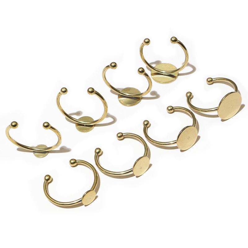 10pcs 6-12mm Stainless Steel Craft Ring Cabochons Blank Base Setting Flat Bezel Tray DIY Jewelry Making Accessories Findings
