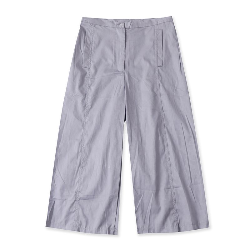 

С открытыми плечами Большого размера Пуговицы Чисто серый Укороченные брюки Короткий рукав Gray trousers M