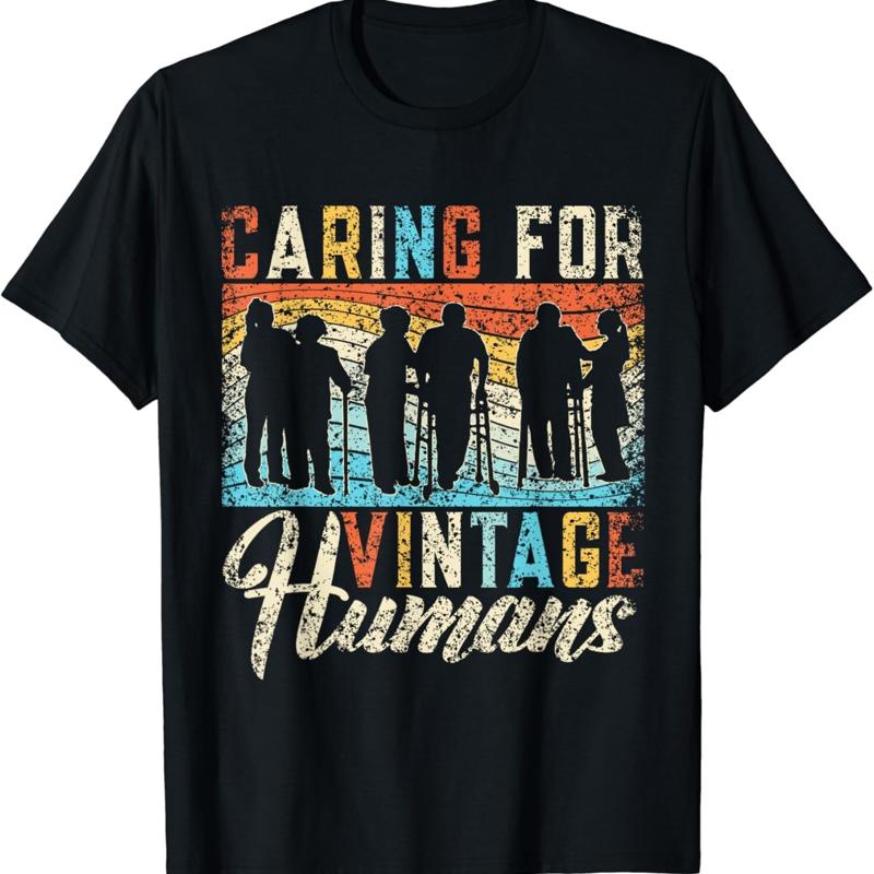 Caring For Vintage Humans Nurses Nursing Geriatric Nurse T Shirt S