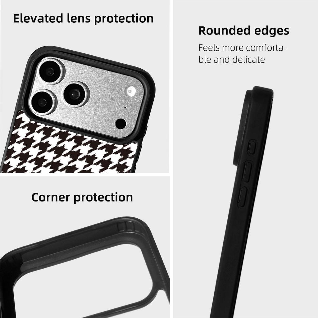 EYCASE Grid Series for iPhone 17 Pro Max Magnetic Case Black Edge TPU + Acrylic Cover Compatible with MagSafe