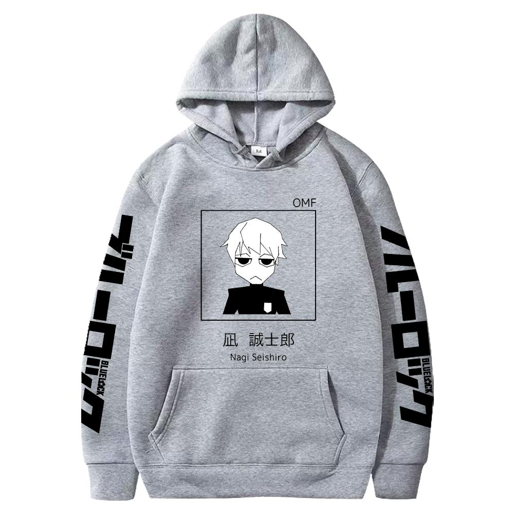 Harajuku Anime BLUE LOCK Nagi Seishiro Bedruckter Kapuzenpullover Herren Damen Übergroße Hoodies Klassische Einfache Streetwear Unisex Sweatshirt