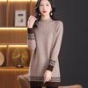 Mid-length Knitted Sweater for Women Half Turtleneck Sweater Thick Pullover Loose Top