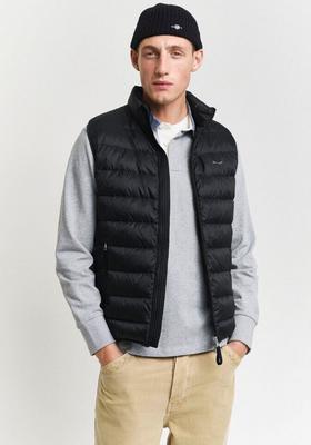 Winter Jacket Light Gilet Quilted Vest Striped Look Black
