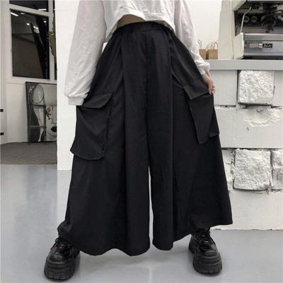 Pantalon Cargo surdimensionné pour femmes, Harajuku, Style japonais, ample, décontracté, Streetwear, poches, taille élastique, printemps automne