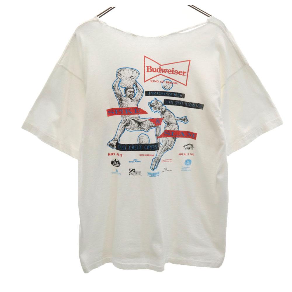 Budweiser 90s Back print Short sleeve Single stitch cut off T-shirt Men's Used