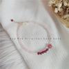 Natural Strawberry Quartz Pink Crystal14K Gold-plated versatile fresh ultra-fine bracelet for women, delicate and sparkling