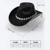 Hand Beading Diamond Tassels Hat Cowboy Hats for Carnivals Music Festival