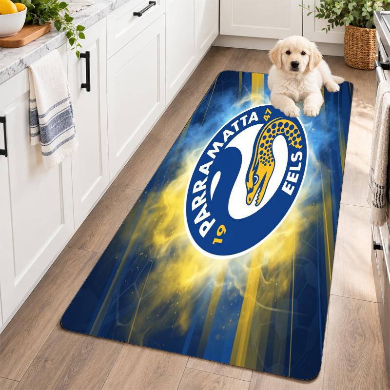 Flannel Kitchen Mat Parramatta Eels Soft Area Rug Non Slip Floor Carpet Home Decoration