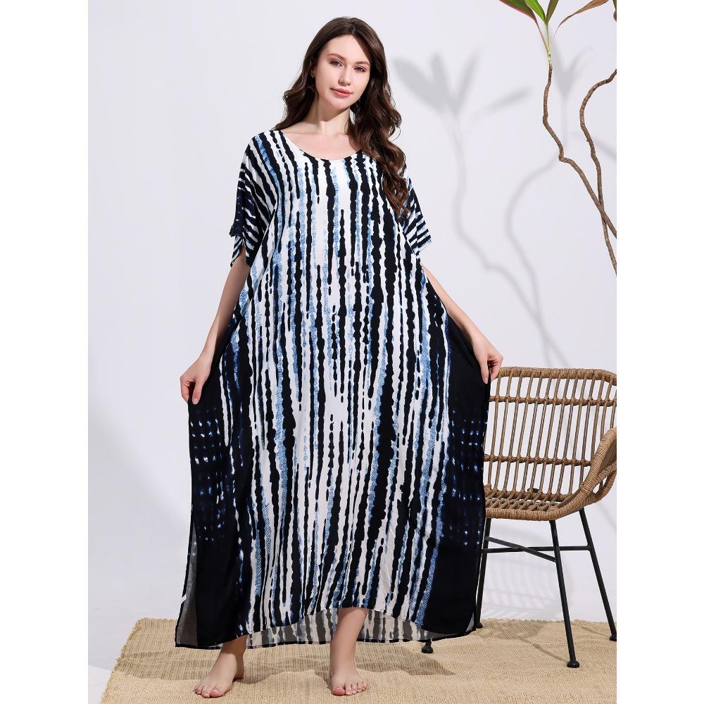 

Бохо Кафтан Платье Большого Размера, Женское Пляжное Платье Макси Большого Размера one size