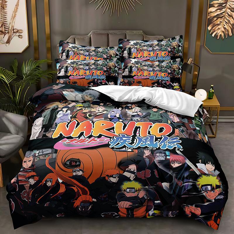 

Naruto Bedding Suit Quilt Cover 3D Printed Bedroom Bed Cover Bedclothes 2/3pcs Anime Cartoon Room Decoration Xmas Gift 135x200cm