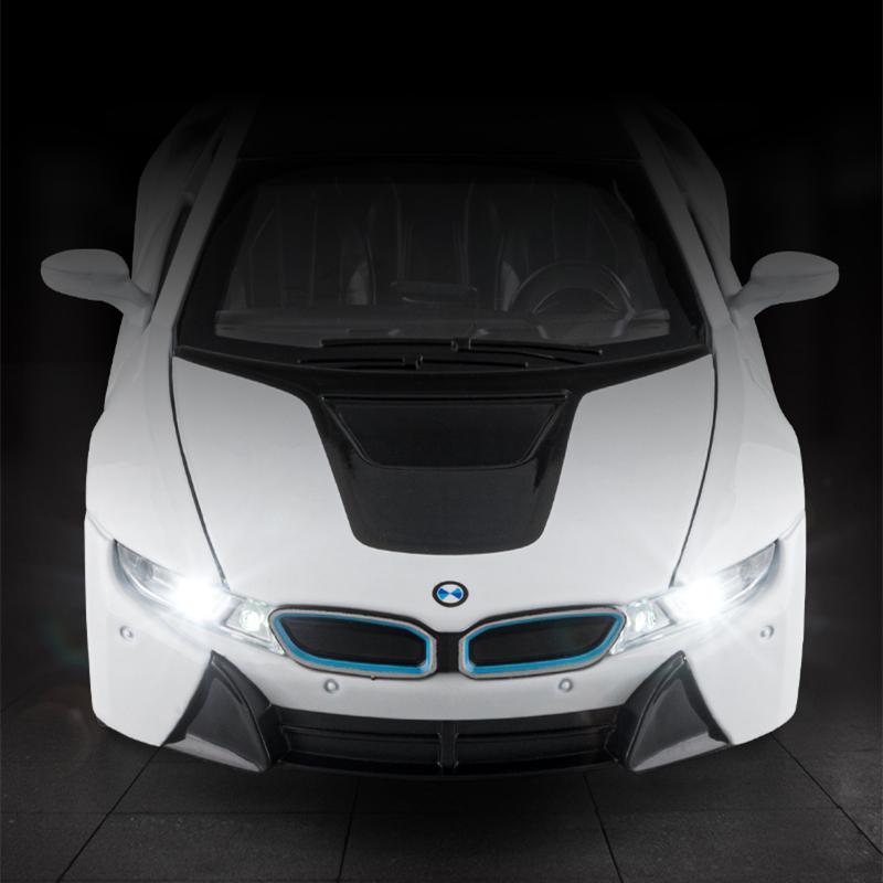1/32 BMW I8 New Energy Car Alloy Sports Car Model Diecast Simulation Metal Racing Vehicles Car Model Sound Light Childrens Toys Gift