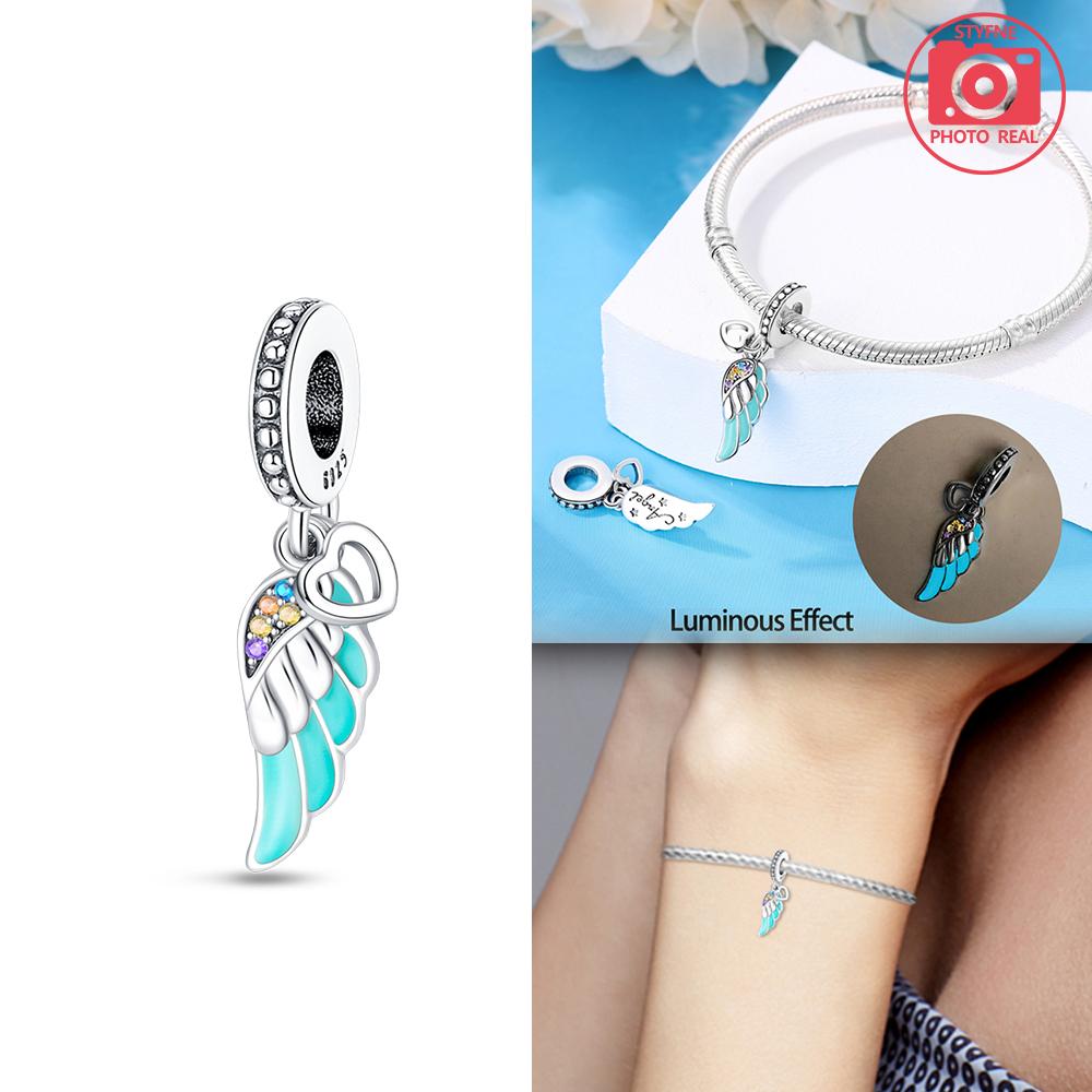 

Luminous Bead Feather Pendant Copper Colors For Charms Copper Colors Original Bracelet For Jewelry Making