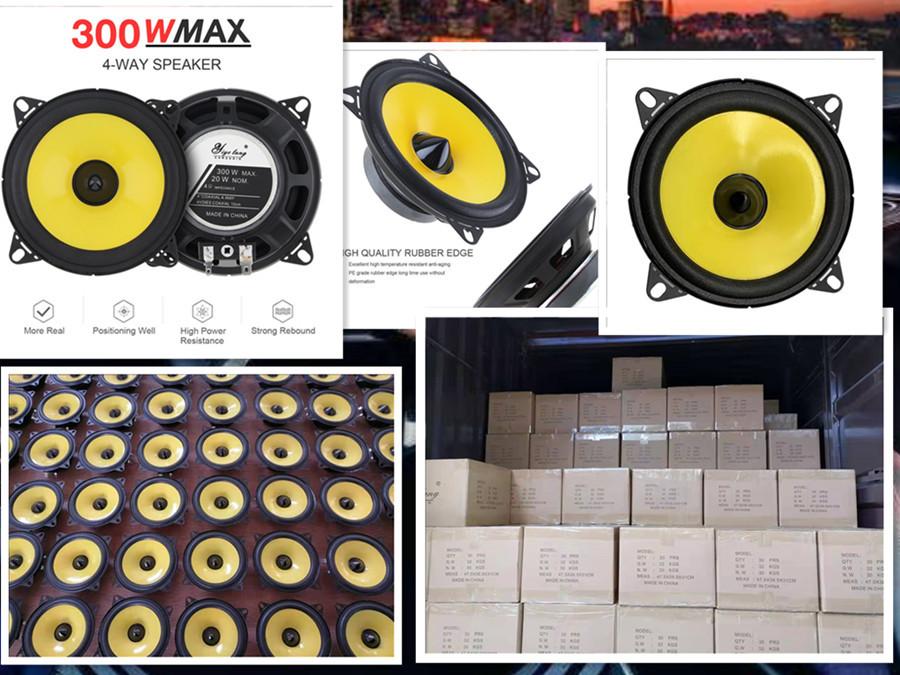 2 buc. Difuzoare audio auto de 4 inci, 300 W, frecvență cu gamă completă, Difuzor mediu greu, ultrasubțire, Difuzor universal modificat