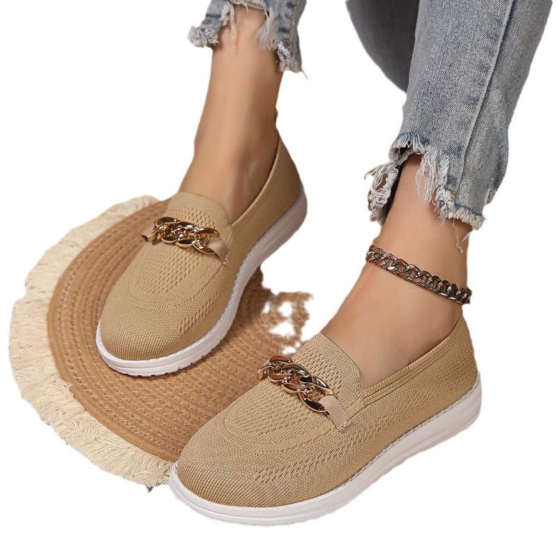 Dicksohlige, fliegengewebte, weichsohlige Einzel-Schuhe für Damen, einteilige, gestrickte, atmungsaktive Damen-Board-Schuhe