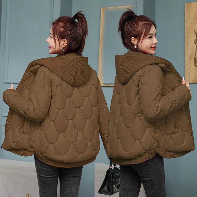 Damen Warme Parkas Mantel Oberbekleidung Damenbekleidung Fake Zweiteilige Baumwollwattierte Gesteppte Winterjacke Damen
