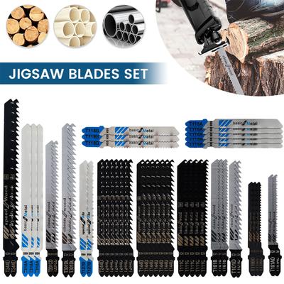 35/48 Pcs Saw Blade Set High Carbon Steel Assorted Blades T-shank Fast Cut Down Saw Blade Professional Saws Cutter Accessories