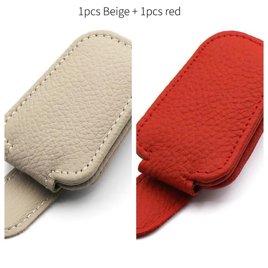 Leather Magnetic Car Sun Visor Sunglasses Holder Eyeglasses Clip Ticket Card Mount Glasses Case Car Interior Accessories
