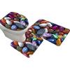 3 Piece Stone Style Bath Mat Set Designed for Bathroom Floor Safety with Non Slip Base and Efficient Water Absorption
