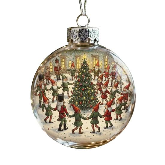 Christmas Ball Ornaments Snow House/Tree/Santa Clear Xmas Ball Hanging Decoration for Holiday Winter Tree Decor