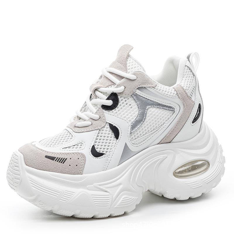 Νέα αναπνεύσιμα παπούτσια τύπου "dad shoes" με αύξηση εσωτερικού ύψους, πλατφόρμα, πλέγμα, μικρά αθλητικά και παπούτσια ελεύθερου χρόνου