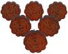 IBA Indianbeautifulart Brown Engraved Knobs 10 Pc Furniture Wooden Scallop Knobs Rustic Drawer
