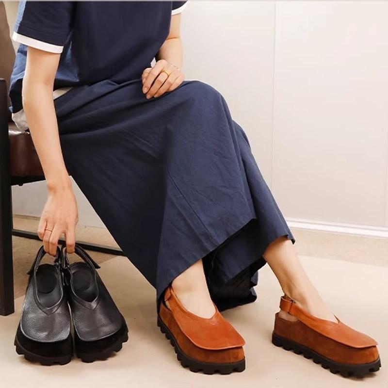 

Flats Platform Shoes Woman Sandals Soft Leather Casual Loafers Shallow Brand Retro Women s Sneakers Summer Slingback Sandalias 35 чорний