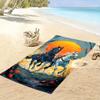Galloping under golden skies Print beach towel, quick drying, suitable for travel, outdoor sports, jogging, the beach and swimming, gift