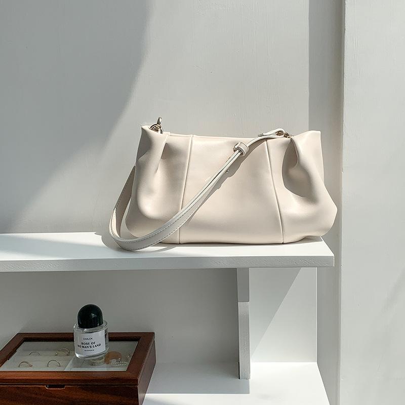 Soft Pleated Underarm Bag Niche Solid Color Portable Shoulder Bag Women's Fashion Versatile Messenger Bag Women's