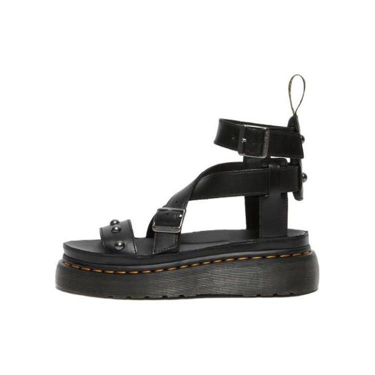 Dr. Martens Leather Thick Sole Simple Fashion Sandals Unisex Sandals Black 27569001 37