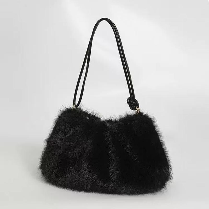 Faux Rabbit Fur Plush Sholder Bag Fashion And Luxury Fur Bag Women's Bags A Good Choice Tosend Friends High-end Plush Tote Bag