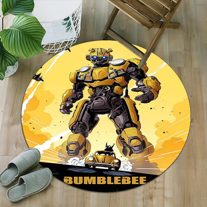 1pc Bumblebee1 Print Round Carpet Chair Round Carpet Suitable for Bedroom Living Room Home Decorative Carpet