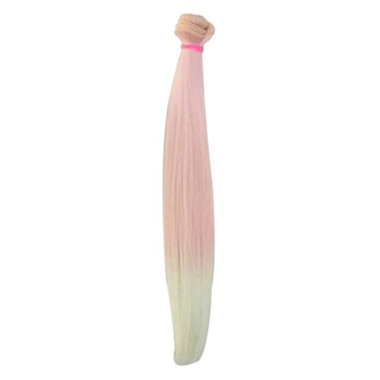 Gradient Long Straight Wig Synthetic Hair Extension Accessory for DIY BJD Doll