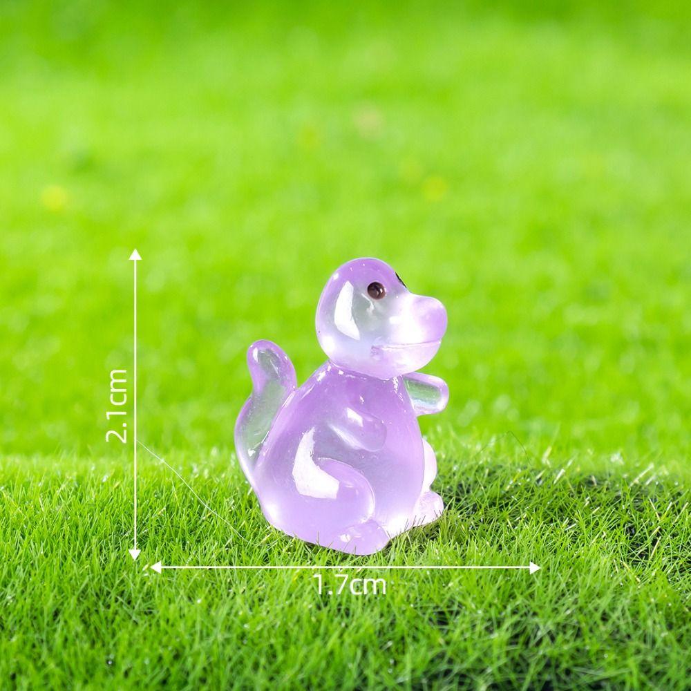 Cartoon Noctilucent Dinosaur Figurines Resin Crafts Micro Landscape Decoration  Desk Bonsai Decor