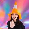 Traffic Cone Hat Halloween Costume Accessory for Show Party Cosplay Masquerade