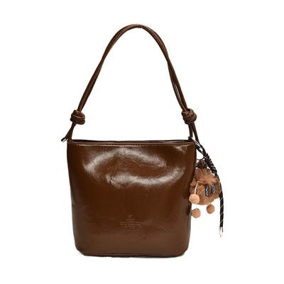 Hand Carry Retro Fashion Bucket Bag Women's New Trendy One Shoulder Oblique Span Bag Niche High-end Casual Women's Bag