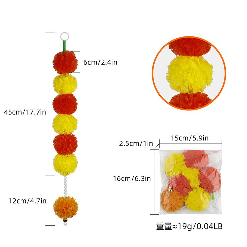 Mexican Dia De Muertos Flower String Artificial Marigolds Diwali Day Of The Dead Festival Decoration Simulation Silk Flower