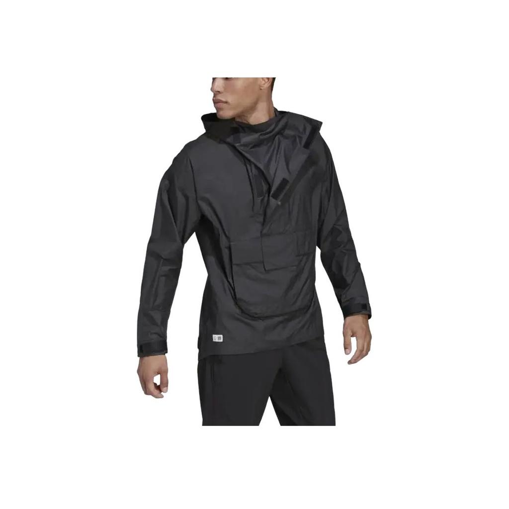 adidas Terrex Solid Color Comfortable Pullover Hooded Long Sleeve Jacket Men Jackets Black H55923